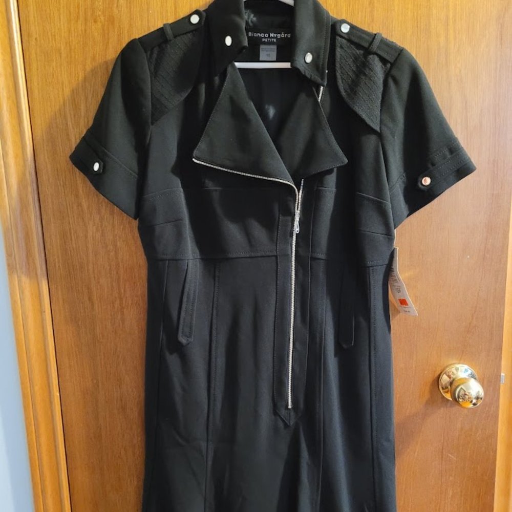 BNWT Bianca Nygard Black Moto Dress Petite 10